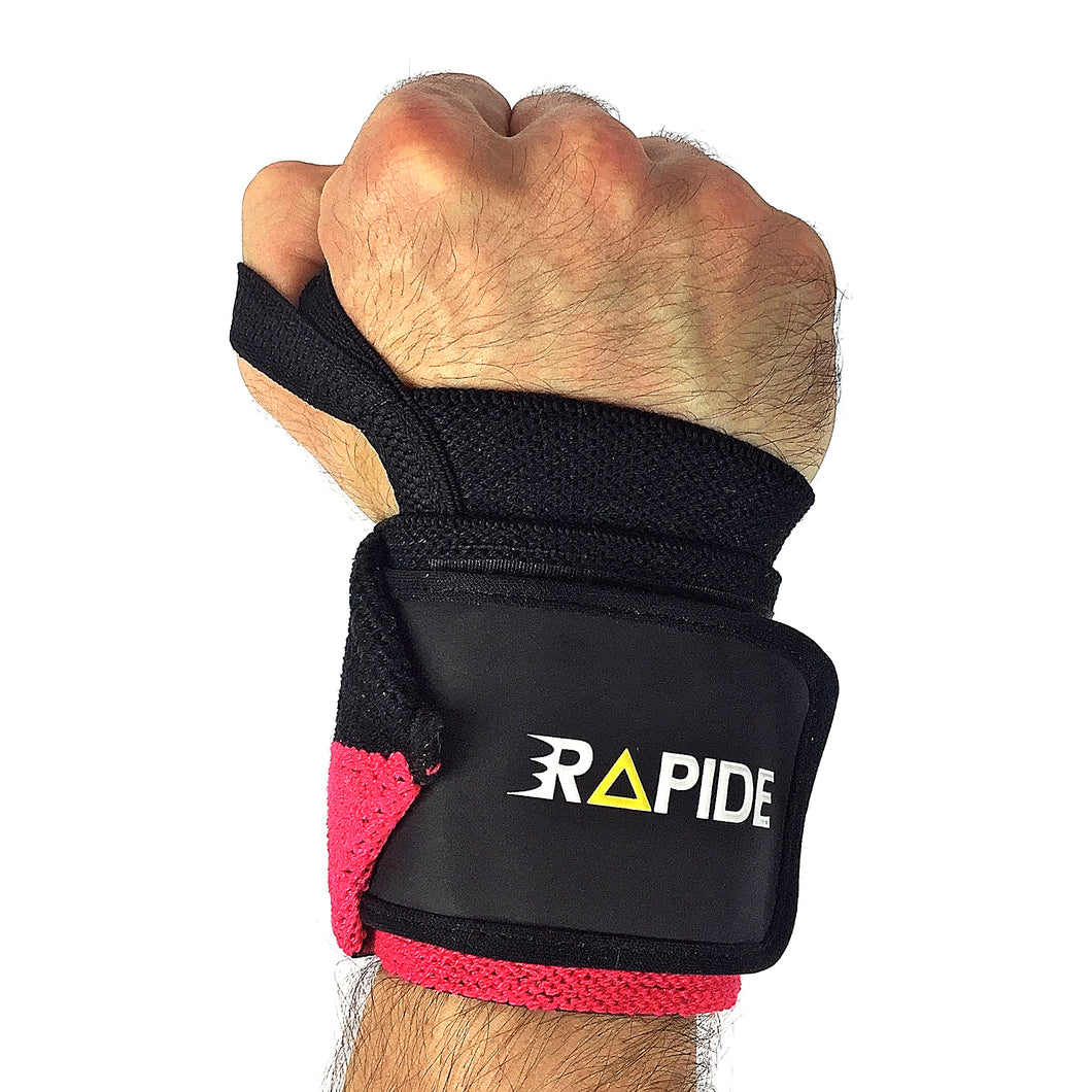 Black-Pink Wrist Wraps (heavy-duty)