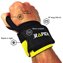 Black/Yellow Wrist Wraps (heavy-duty)